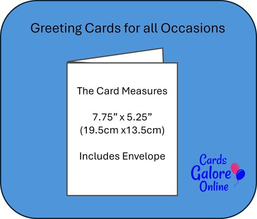 Open Male Birthday Card With Envelope - Blue and Green Writing with Stars - Picture 4 of 4