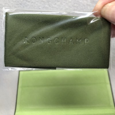 Longchamp Olive Green Leather Sunglasses Case with Gold Accent Snap Closure New Longchamp Sunglasses Case | eBay main image 2