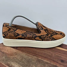 Sofft Somers Shoes Women's 9M Brown Black Snake Calf Hair Platform Sneakers