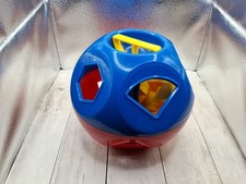 Vintage Tupperware Shape O Toy Sorter Ball Red Blue Yellow Complete 10 Shapes