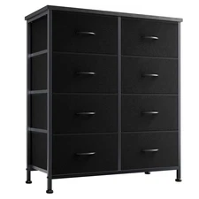 Dresser for Bedroom with 8 Drawers, Anti-Tip Tall Fabric Chests Storage Organ...