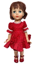 RARE Vintage 1966 American Character 17" Baby Doll Red Short Bangs Hair & Stand