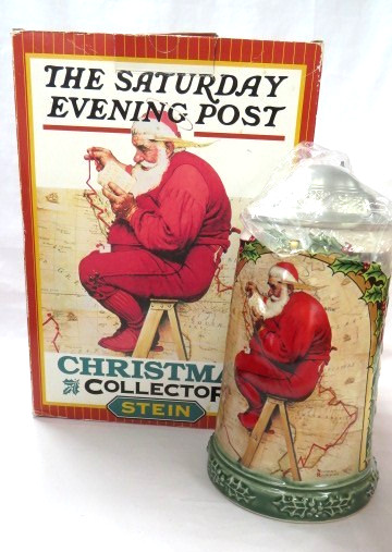 Norman Rockwell 1996 Saturday Evening Post Christmas Stein Limited Edition NIB