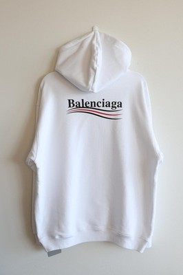 NWT $1150 Balenciaga Political Campaign Hoodie White Sz M | eBay