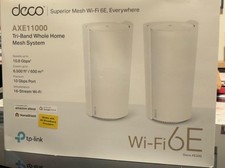 TP Link Deco XE200 WiFi 6E Mesh System 2 Pack AXE11000 Tri Band Router