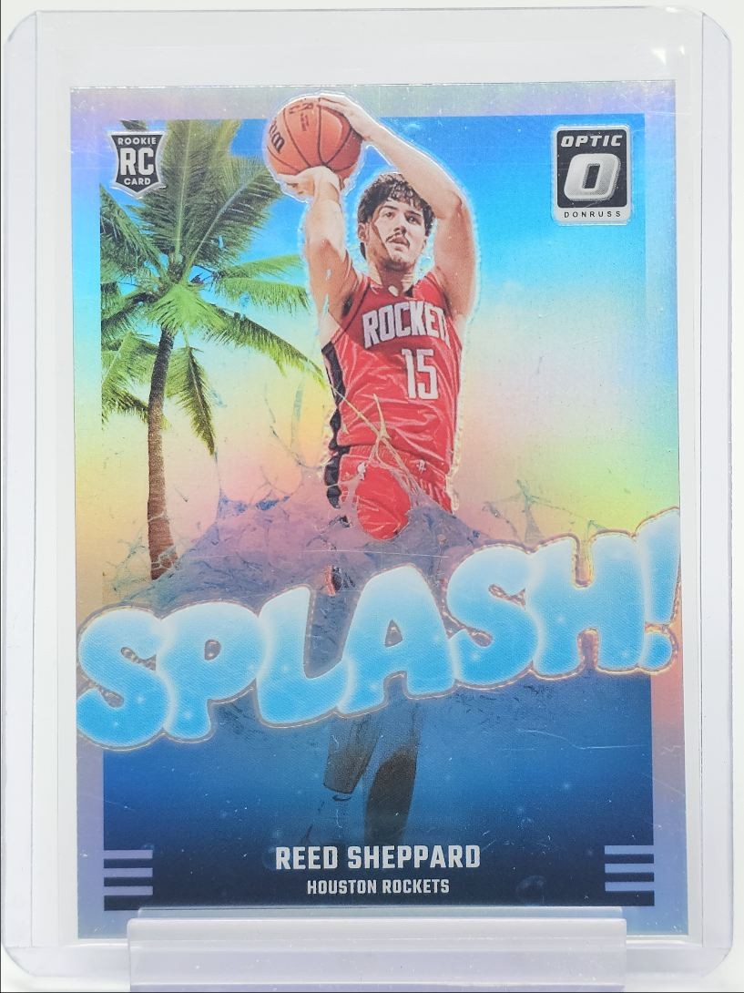 REED SHEPPARD 2024-25 DONRUSS OPTIC SPLASH! ROOKIE HOLO PRIZM RC Q5722