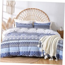 Boho Queen Size Duvet Cover Set, Queen 90 90 inch A: Blue - Bohemia Style