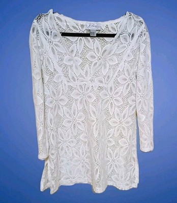 Women S Sheer Floral Lace Victorian Feminine Fairy Bell Dressy Pullover Top