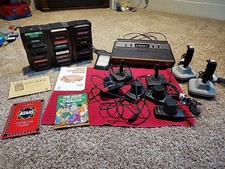 Genuine Atari 2600 4 Switch Console System Bundle + Controllers + 21 Games Look