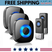 Wireless Doorbell, Door Bell Chimes with Mute Mode, 58 Ringtones&5 Volume Level