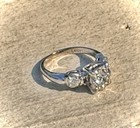 SPARKLY ANTIQUE EDWARDIAN DIAMOND RING 0.6 Carat 14K White Gold Engagement Ring! — photo 7