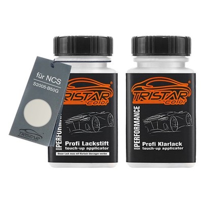 Autolack Lackstift Set für NCS S2005 B50G Sea Foam Grey Basis Klarlack je 50ml