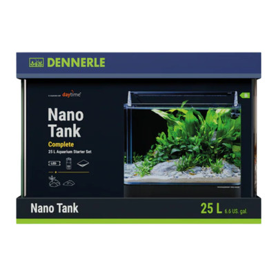 Dennerle Nano Tank Complete 25L Nano Aquarium with Daytime Lamp - 28x36x25cm
