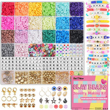 Clay Beads Bracelet Making Kit 5000 Pcs Friendship Bracelet Kits Flat Beads for