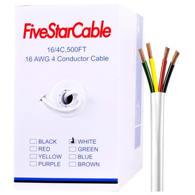 16/4 500 Ft. 4 Conductors Audio Speaker Lightning Installation High-Power Hom...
