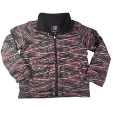 SwissTech Jacket Youth Small 6-7 Black Red Classic Red Print Full Zip Fleece