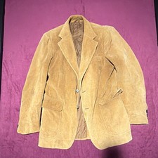 VINTAGE 70S Sears Tan Corduroy 2-Button Blazer Sport Coat 44R
