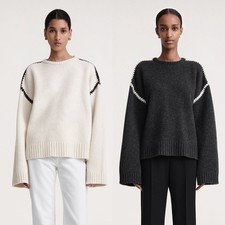 Womens Sweater Winter New Loose Round Neck Long Sleeve Knitted Warm Sweater Top