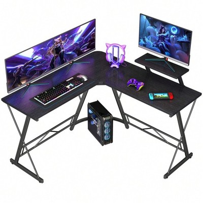 MR IRONSTONE L Shaped Computer Desk 51 Inch Carbon Fiber Surface Gaming Table