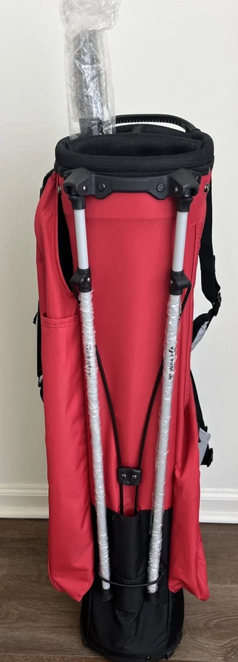 TaylorMade FlexTech Carry Miami Red & Grey Stand Golf Bag W/ Umbrella Tags On - Image 2 of 4