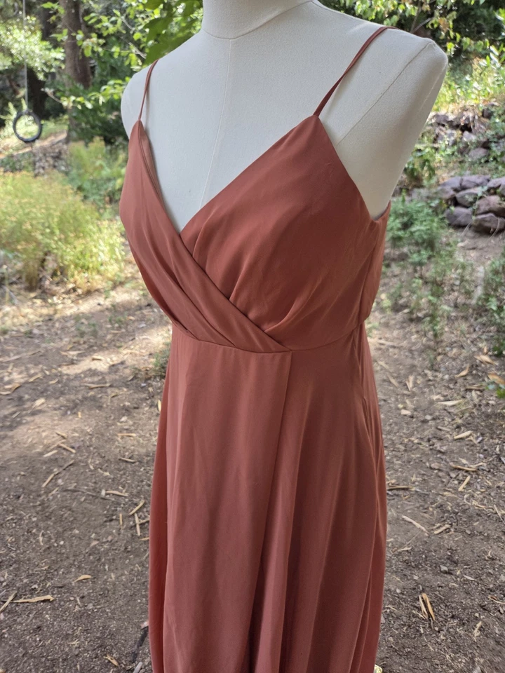 Birdy Grey Elegant Wedding Orange Coral Formal Bridesmaid Dress Size Small - Image 3 of 4