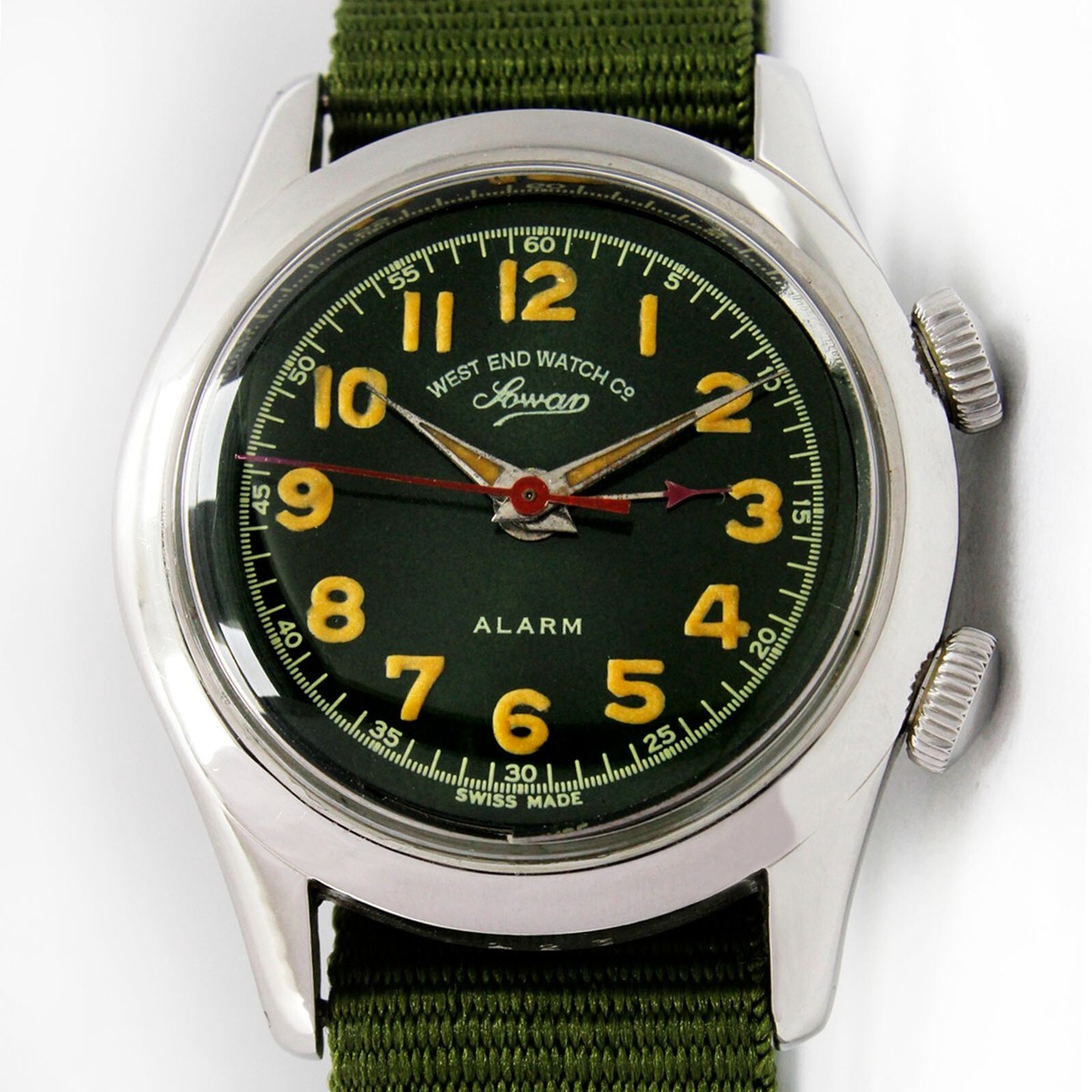 Vintage WEST END Watch Co. Sowar Alarm Hand Winding Steel Vintage WEST END Watch Co. Sowar Alarm Hand Winding Steel