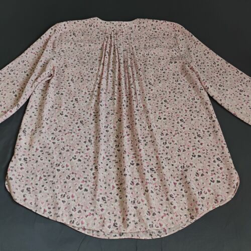 NYDJ Top Women's Multicolor Size M Pleated 3/4 Sleeves Blouse - Picture 9 of 15
