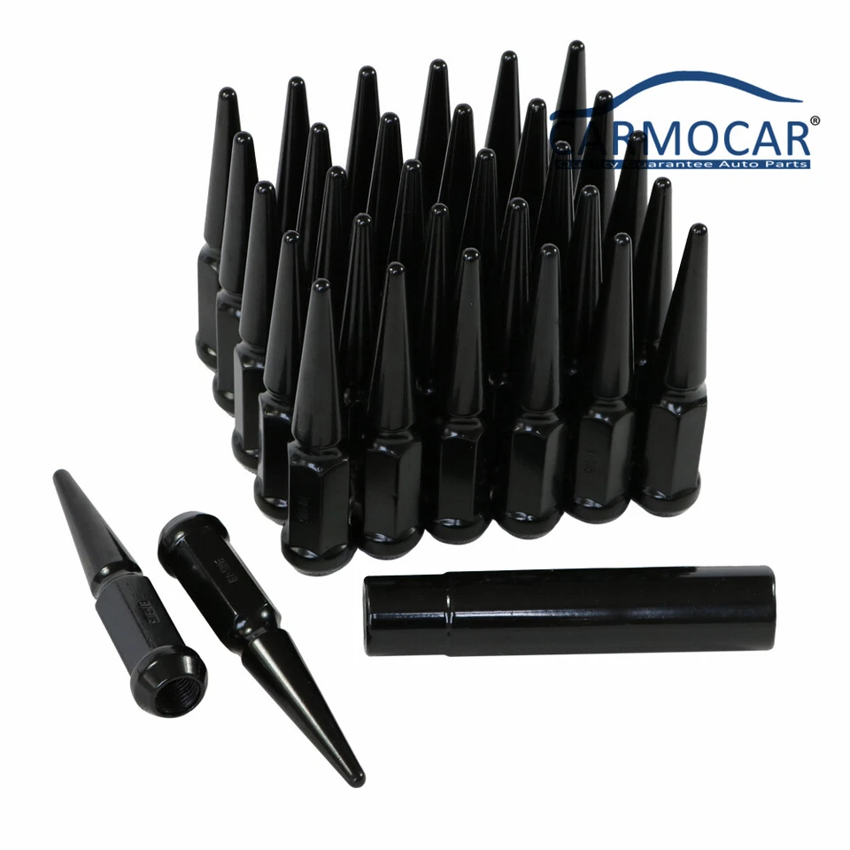 Juego de 32 tuercas de clavo negras para Dodge RAM 2500 3500 1994-2011 9/16 Foto 3 de 4