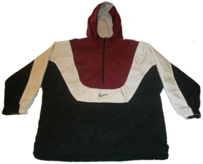 VTG Nike 1/2 Zip Kangaroo Pouch Pullover Windbreaker Jacket Coat