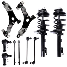 For 2006 2007 Ford Focus Front Complete Struts Control Arms Sway Bars Tie Rods