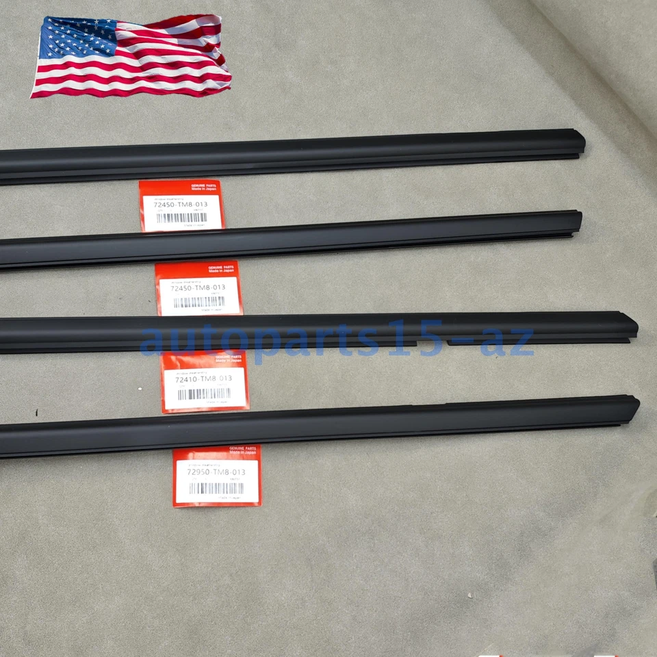 New 4Pcs Window Moulding Weatherstrip Black For Honda Insight 2010-2014 - Image 4 of 4