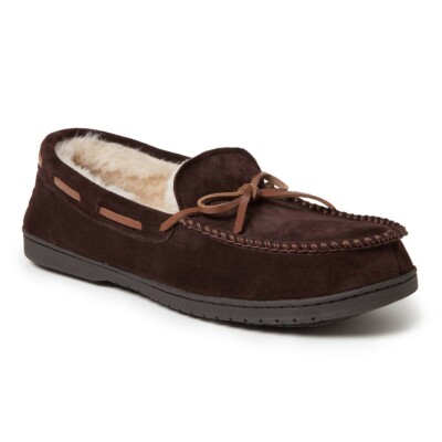 Dearfoam men’s moccasins size 10 nib Dearfoams Genuine Suede Moc Slippers Men main image 2
