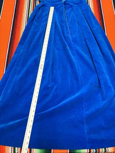 Vintage 50s 60s Dress Blue Velvet made in Milan Italy Size S - Picture 3 of 6