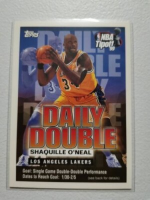 1999-2000 Topps NBA Tip Off Shaquille O'Neal Daily Double Sweepstakes Card