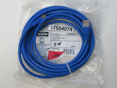 (NEW) HUBBELL PCX5EB15 15' Blue Speedgain Cat 5e Patch Cord