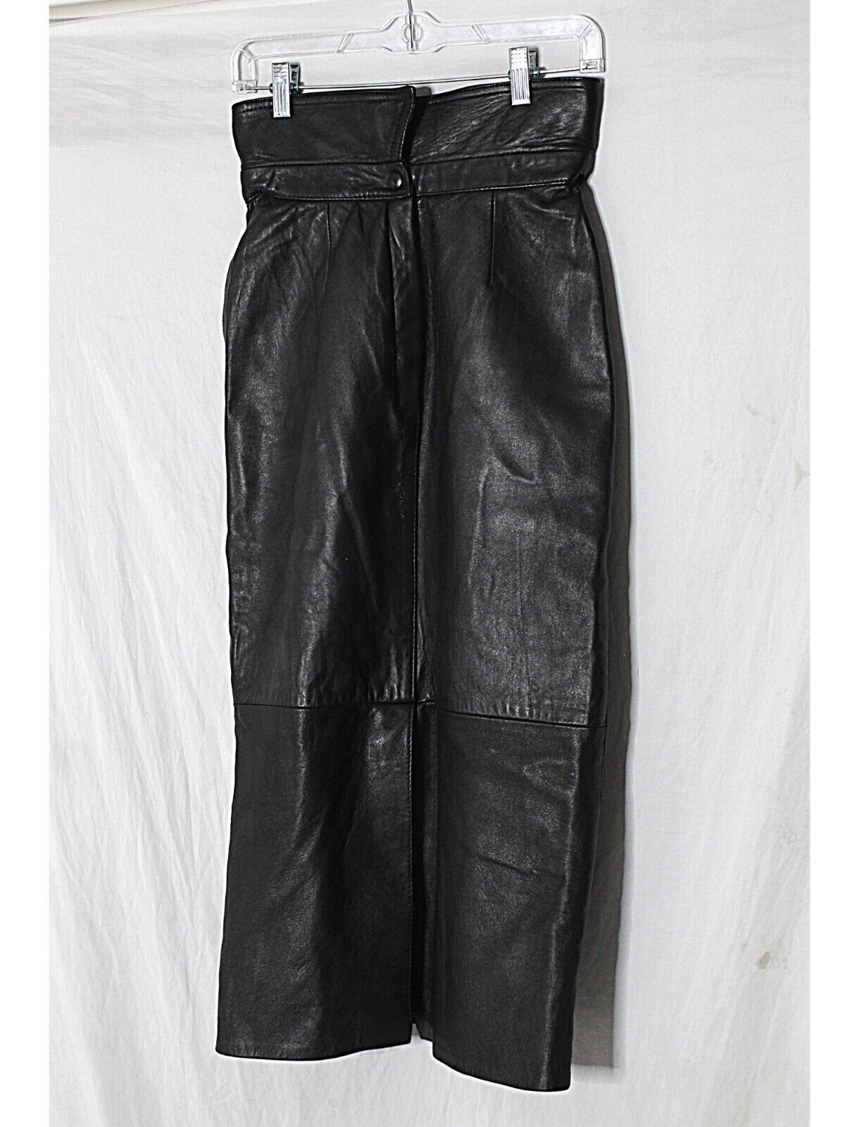 Womens Leather Skirt Black SOFT Lambskin US 4 UK … - image 17
