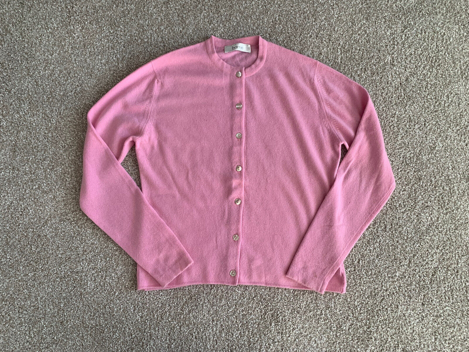 BARRIE Women’s Made In Scotland 100% Pure Cashmere S/M Pink Sweater Size 40”