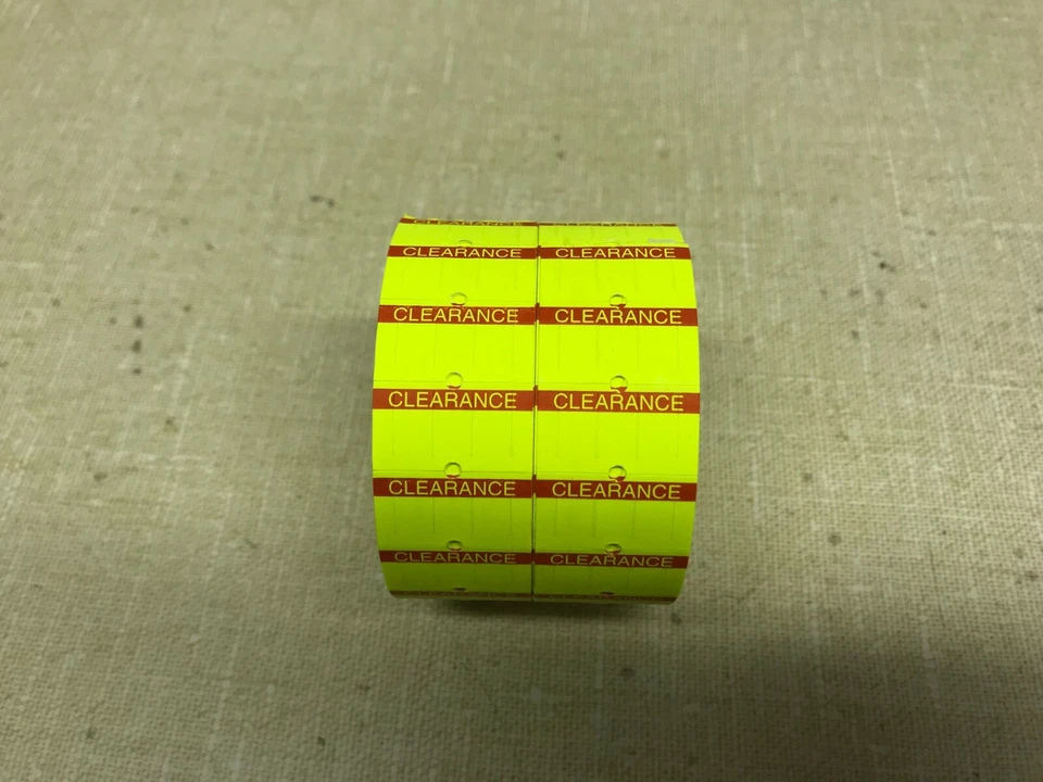 2,400 Yellow Towa (GS) CLEARANCE LABELS fit SpeedyMark, Halmark,Century,MX-5500