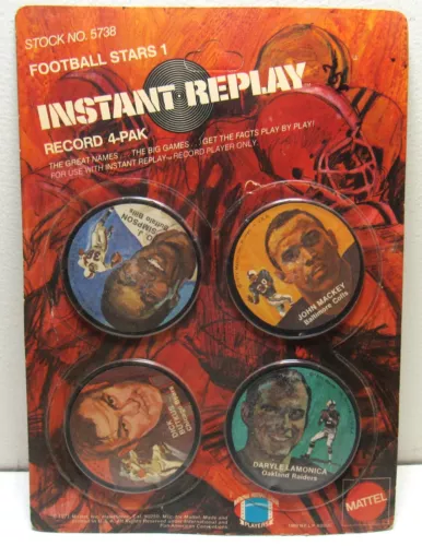 1971 Mattel Instant Replay Record 4-Pak w/ OJ Simpson NEW SEALED UNPUNCHED