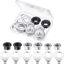 12 Pcs Bike Wheel Axle Nut & Safety Washer Kit - 3 Sizes for Front & Rear Wheels