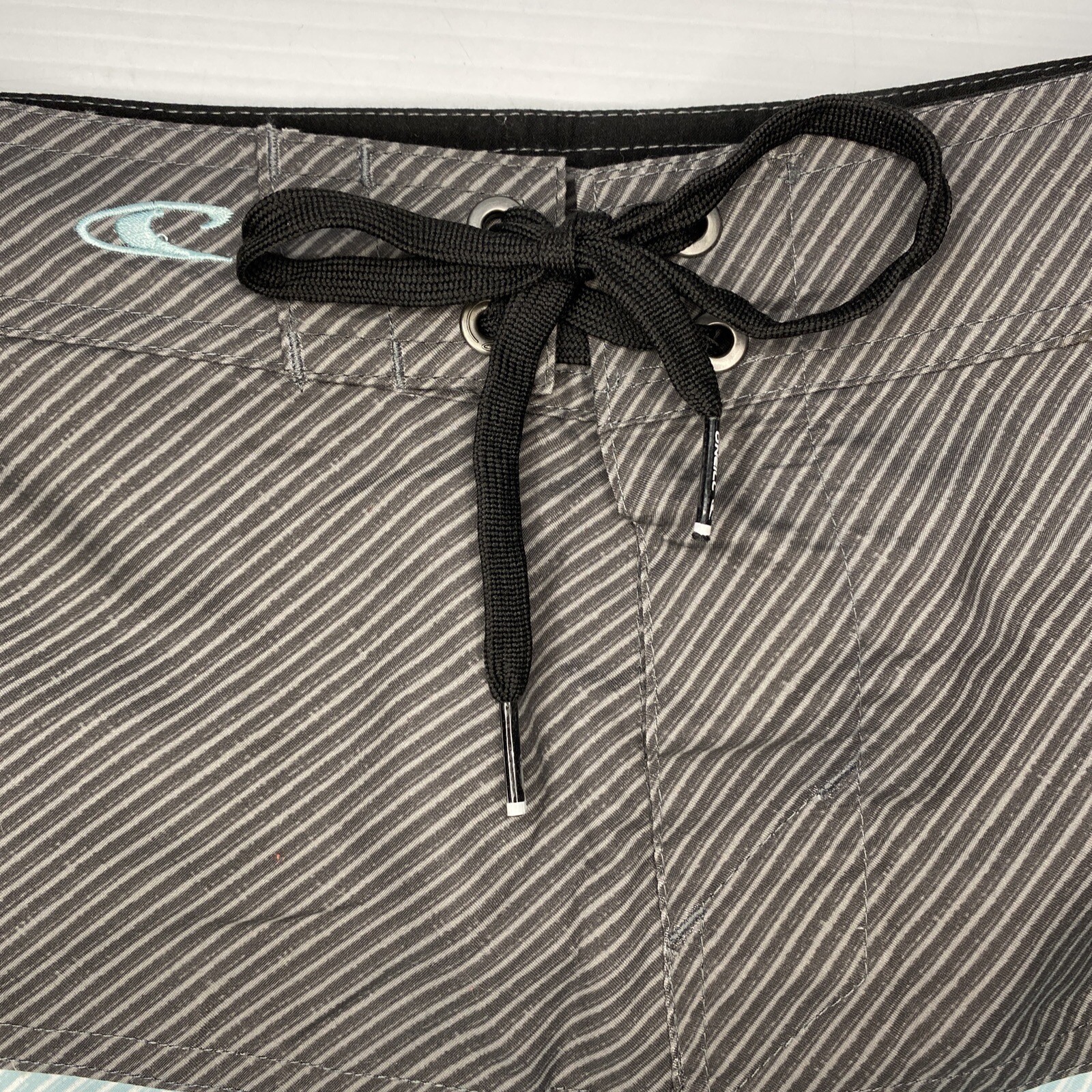 Oneill Men’s Swim Trunks Board Shorts Above The Knee 21” Gray Green Striped 34 eBay