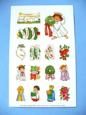 VINTAGE 1989 INSPIRATIONAL CHRISTMAS STICKERS 1 BIG SHEET CURRENT