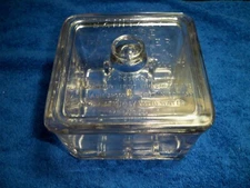 Vintage Sanitary Cheese Preserve Glass Refrigerator Dish Pat. by A F Tanner 1945