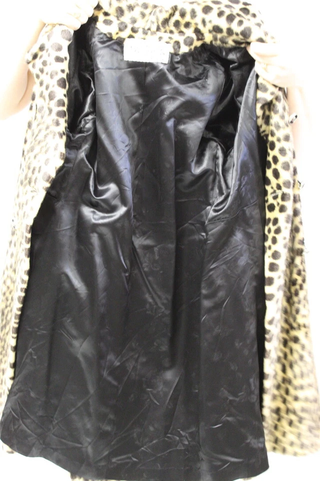 VTG 60s Russell Taylor Leopard Faux Fur Coat La France Safari M/L Mob Wife - Image 4 of 4