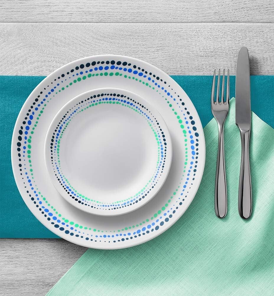 Corelle Ocean Blues Dinnerware Set, 18 piece, 6 x 26cm Dinner Plate, 6
