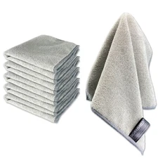 NEW 6 Pack Antibacterial Silver Shield Microfiber Cleaning Cloth 12"x12" 300 GSM