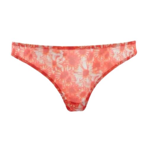 Thong Knickers Women's Burnt Orange Sheer Hazy Daisy Soft Mesh Floral Print Sexy - Picture 10 of 13