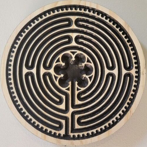 Wood Carving Finger Maze Prayer Chartres Puzzle Toy Finger Labyrinth Board - Picture 3 of 10