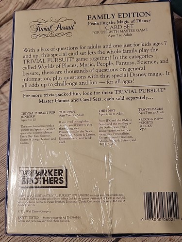 NEW SEALED 1986 Vintage Trivial Pursuit Magic of Disney Family Edition Game - Picture 5 of 5