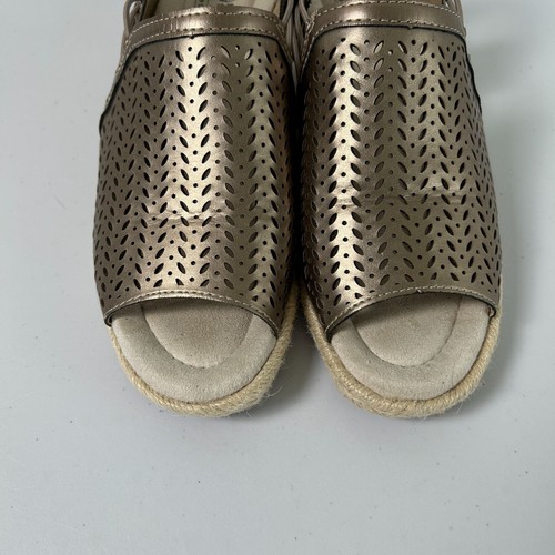 Earth Spirit Espadrille Wedge Sandals Womens Size 7.5 Metallic Bronze Gelron - Picture 3 of 9